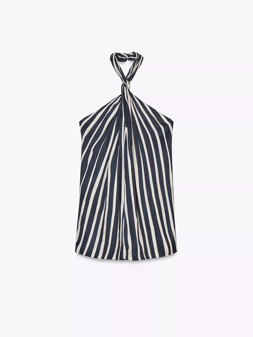 Zara Navy and White Striped Halter Top and striped pants. (Set)